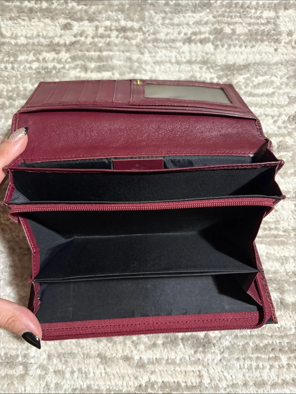 Vivienne Westwood Plum Leather Continental Wallet with Orb Emblem